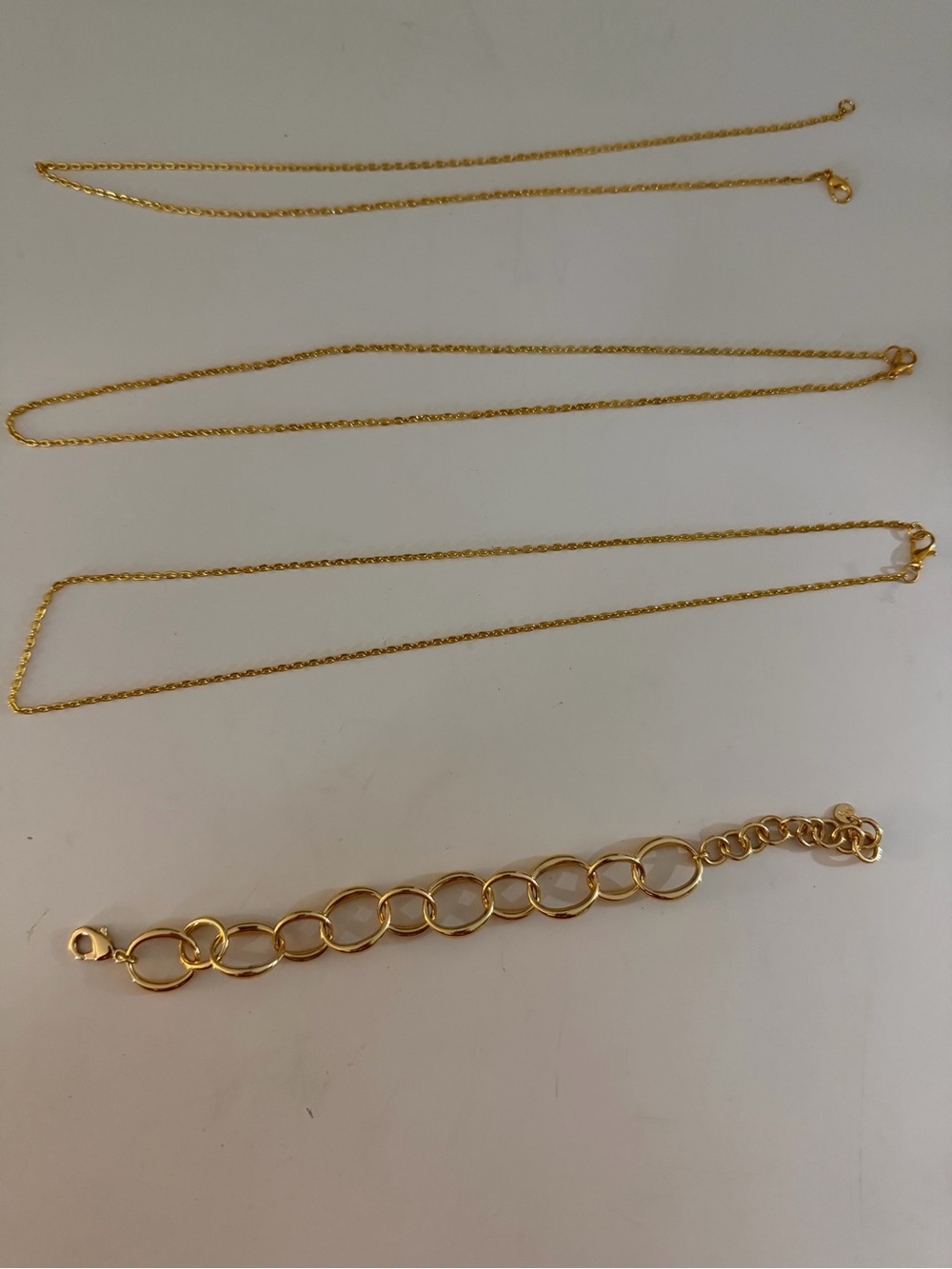 Gold-Tone Layering Necklace Set and Link Bracelet